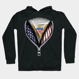 Virgin Islander Flag  Virgin Islands Flag American Flag Zip Down - Gift for Virgin Islander From Virgin Islands Hoodie